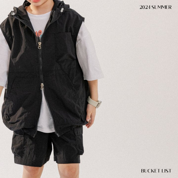 【25/夏】【店舗販売/即日発送】SET UP ナイロンフードベスト