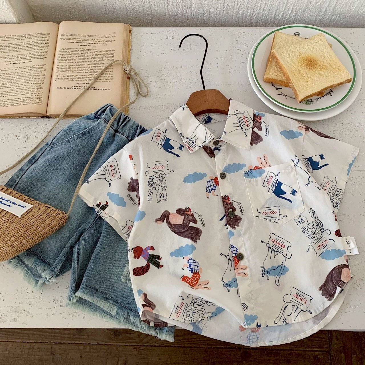 【24/夏】【店舗販売/即日発送】POP総柄シャツ