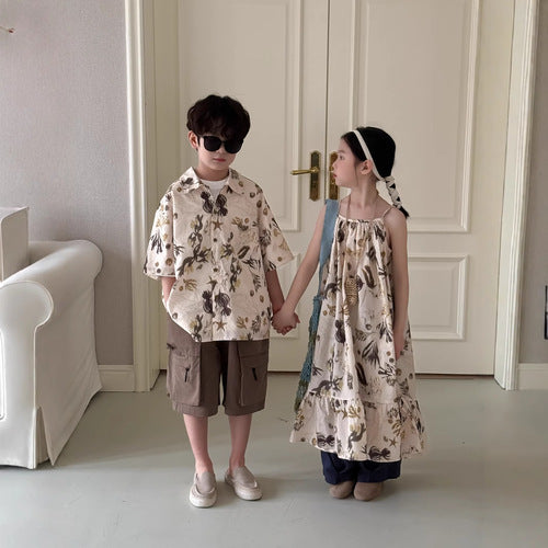 【25/夏】【店舗販売/即日発送】総柄ロングキャミワンピース