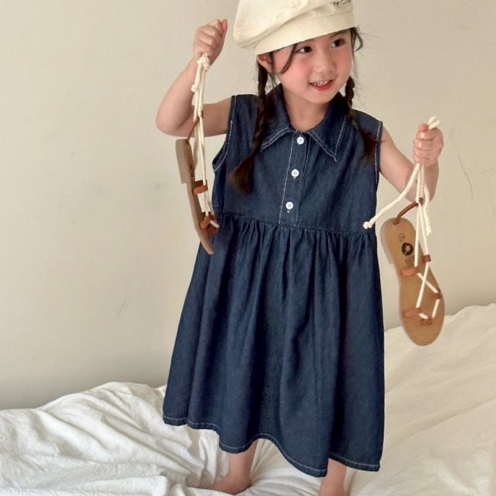 【25/夏】【店舗販売/即日発送】ノースリデニムワンピース