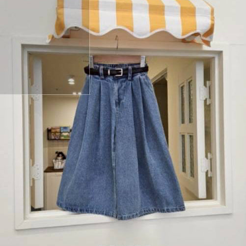 【25/秋】【店舗販売/即日発送】ベルト付デニムガウチョパンツ