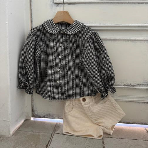 【25/秋】【店舗販売/即日発送】ギンガムガーリーブラウス