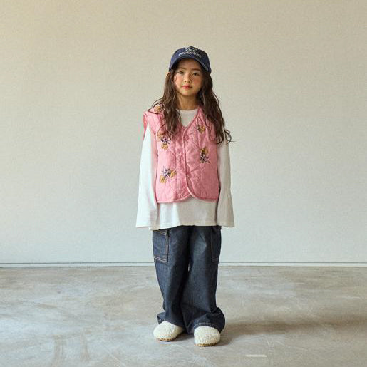 【25/秋】【店舗販売/即日発送】刺繍ロゴステッチデニムパンツ