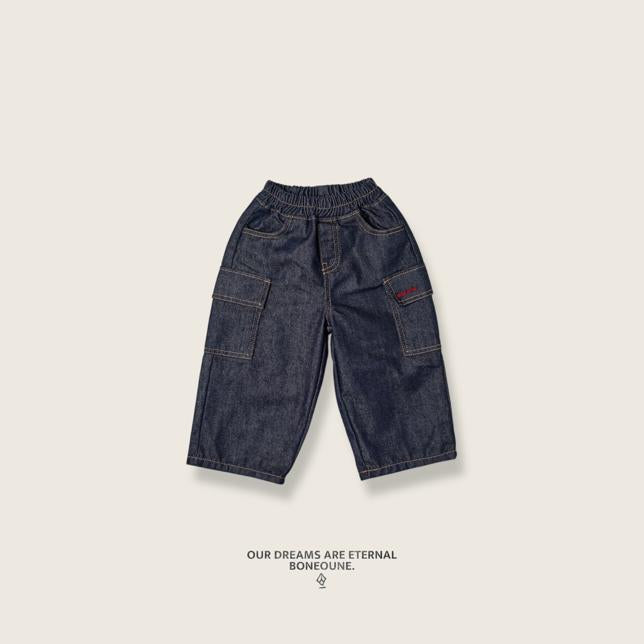 【25/秋】【店舗販売/即日発送】刺繍ロゴステッチデニムパンツ