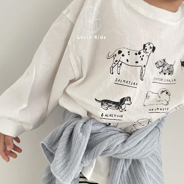 【25/秋】【店舗販売/即日発送】わんちゃんイラストTシャツ