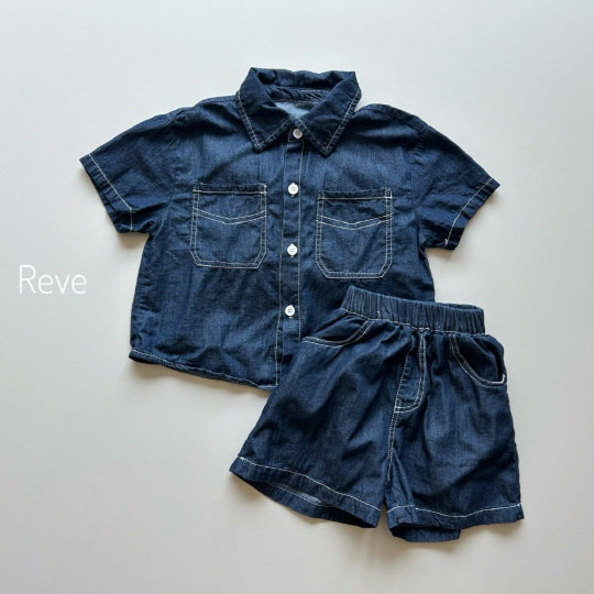 【25/夏】【店舗販売/即日発送】ステッチデニムセットアップ