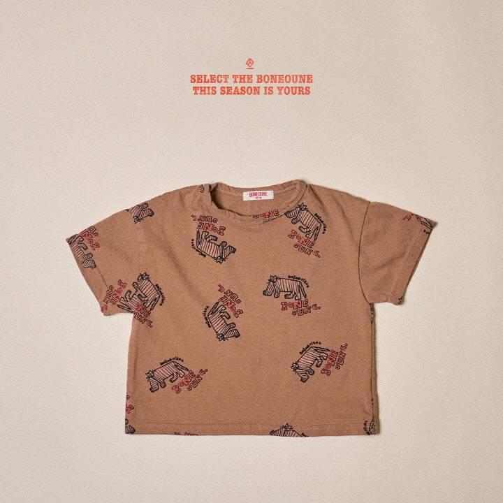 【25/夏】【店舗販売/即日発送】チーターイラスト総柄Tシャツ