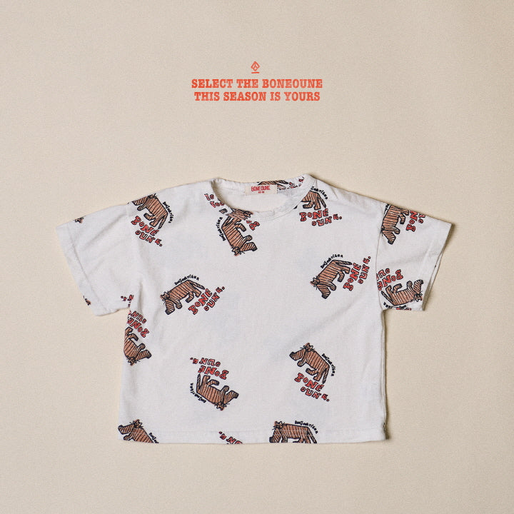 【25/夏】【店舗販売/即日発送】チーターイラスト総柄Tシャツ