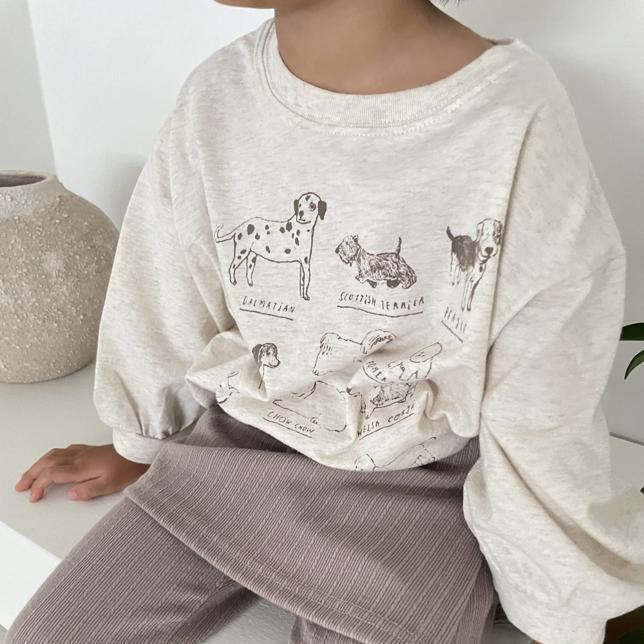 【25/秋】【店舗販売/即日発送】わんちゃんイラストTシャツ