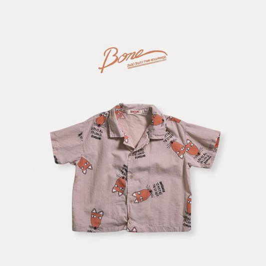 【26/夏】【店舗販売/即日発送】きつね柄ボーリングシャツ