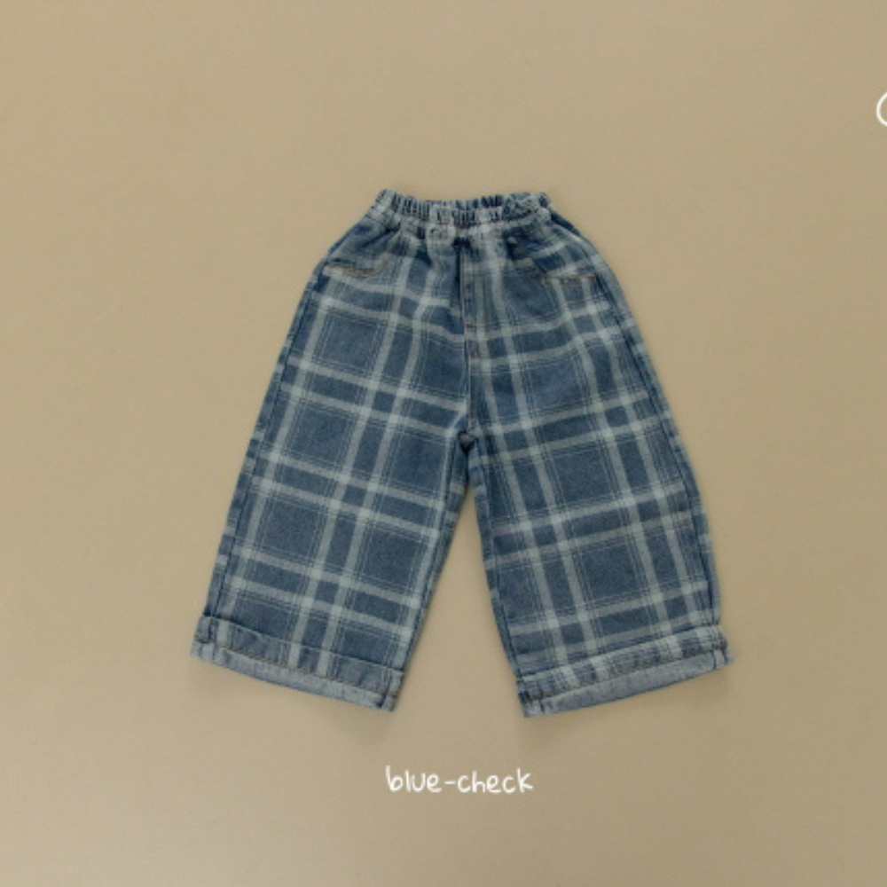 【26/秋】【店舗販売/即日発送】チェック柄デニムパンツ