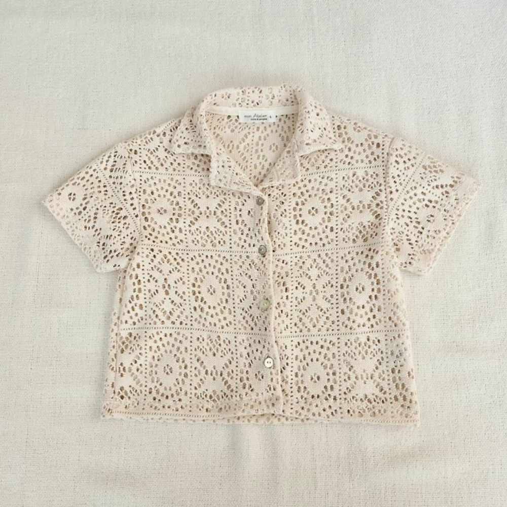 【26/夏】【店舗販売/即日発送】レイヤード刺繍シャツ