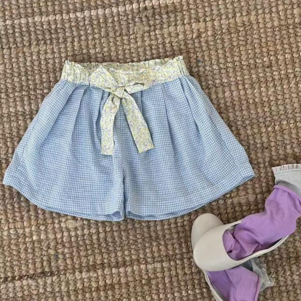 【26/夏】【店舗販売/即日発送】チェック柄リボンパンツ