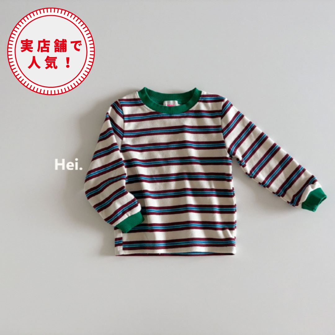 【25/秋】【店舗販売/即日発送】カラフルボーダーカットソー