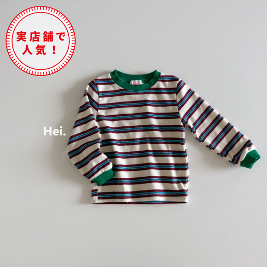 【25/秋】【店舗販売/即日発送】カラフルボーダーカットソー