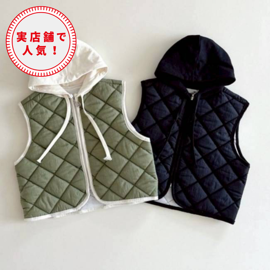 【25/秋】【店舗販売/即日発送】キルティングフードベスト