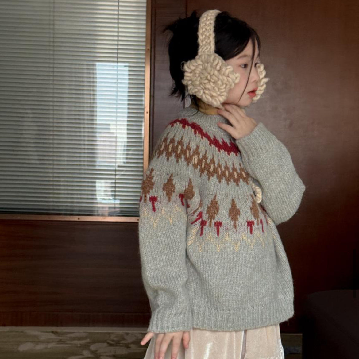 【25/冬】【店舗販売/即日発送】ボトルネックノルディックニット