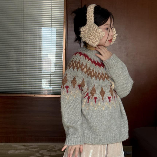 【25/冬】【店舗販売/即日発送】ボトルネックノルディックニット