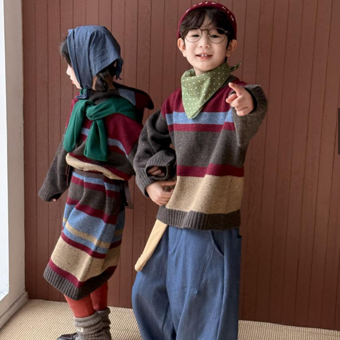 【25/冬】【店舗販売/即日発送】変則ピッチニットフードワンピース