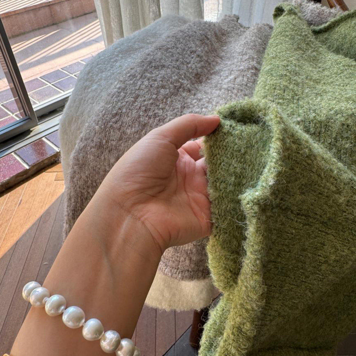 【25/冬】【店舗販売/即日発送】アクリルニットレイヤードワンピース