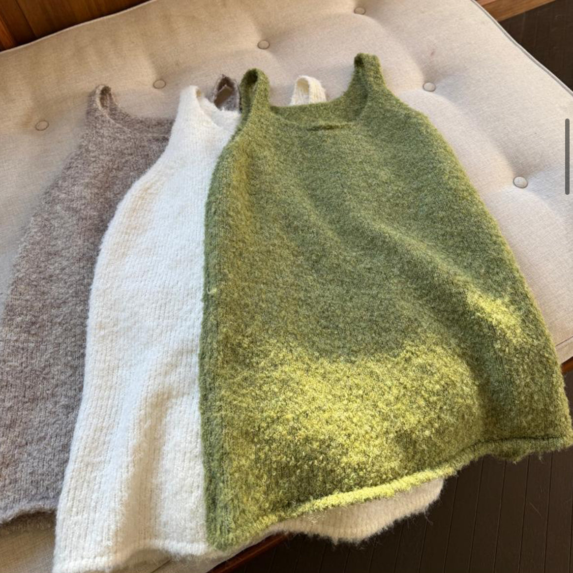 【25/冬】【店舗販売/即日発送】アクリルニットレイヤードワンピース