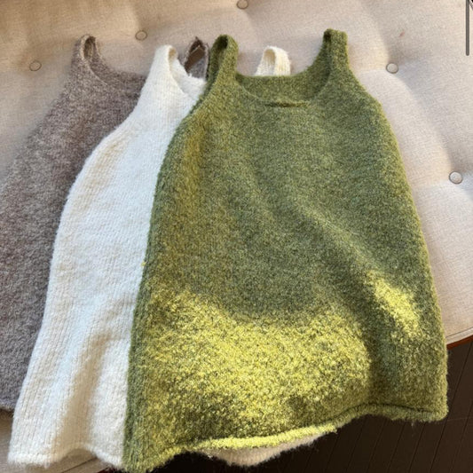 【25/冬】【店舗販売/即日発送】アクリルニットレイヤードワンピース