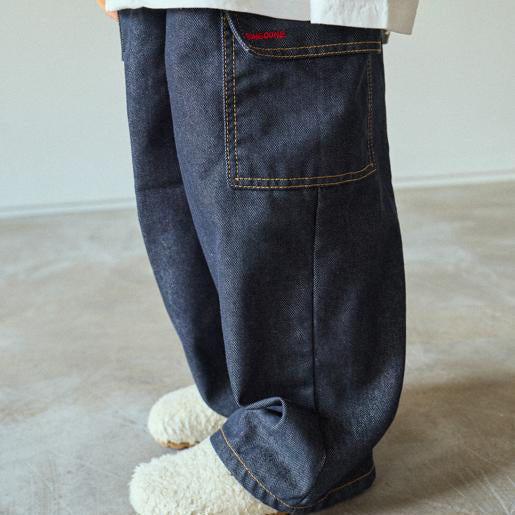 【25/秋】【店舗販売/即日発送】刺繍ロゴステッチデニムパンツ