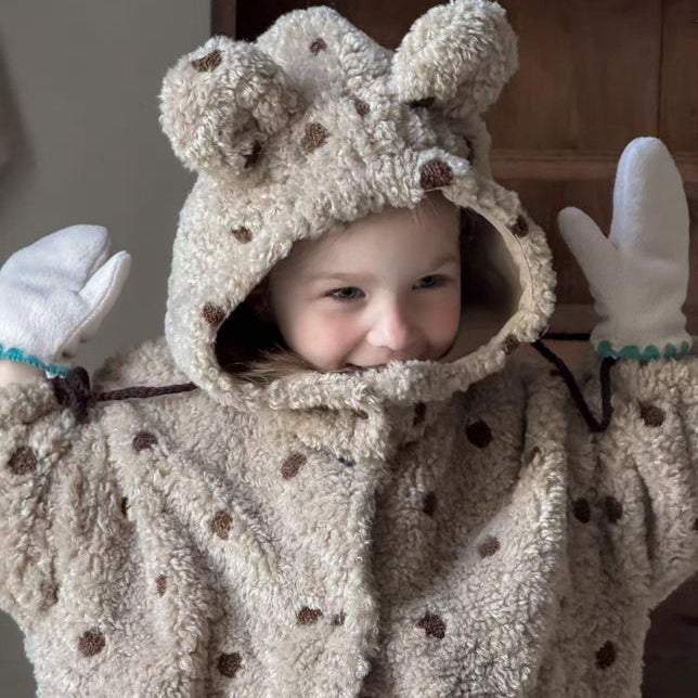 【25/冬】【店舗販売/即日発送】熊耳もこもこドット柄アウター