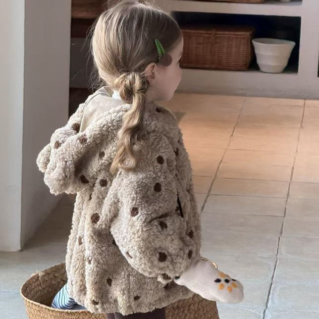 【25/冬】【店舗販売/即日発送】熊耳もこもこドット柄アウター