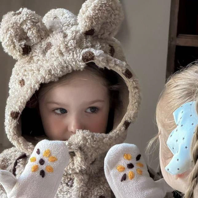 【25/冬】【店舗販売/即日発送】熊耳もこもこドット柄アウター