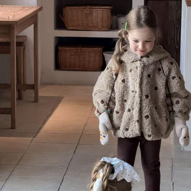 【25/冬】【店舗販売/即日発送】熊耳もこもこドット柄アウター