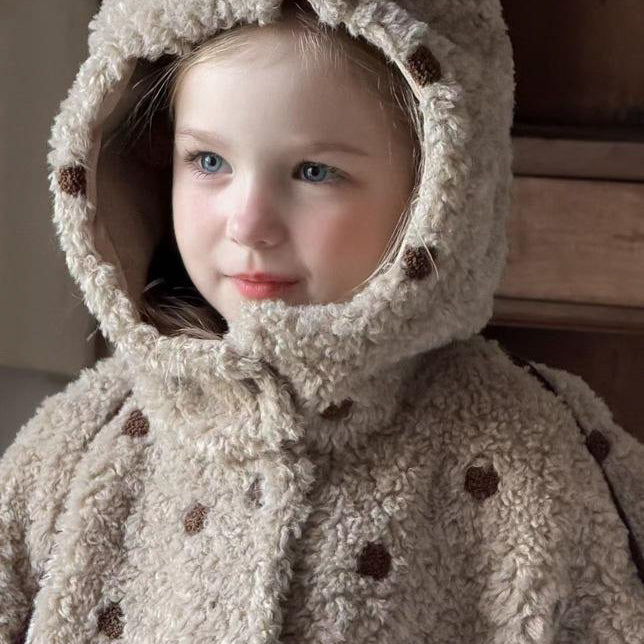 【25/冬】【店舗販売/即日発送】熊耳もこもこドット柄アウター