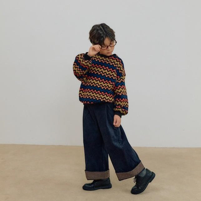 【25/冬】【店舗販売/即日発送】波ボーダーニット