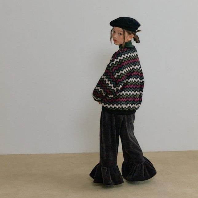 【25/冬】【店舗販売/即日発送】波ボーダーニット