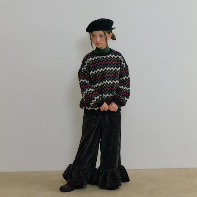 【25/冬】【店舗販売/即日発送】波ボーダーニット