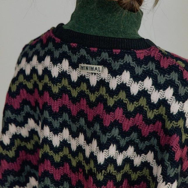 【25/冬】【店舗販売/即日発送】波ボーダーニット