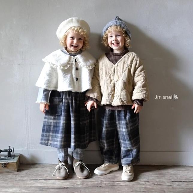 【25/冬】【店舗販売/即日発送】チェック柄起毛パンツ