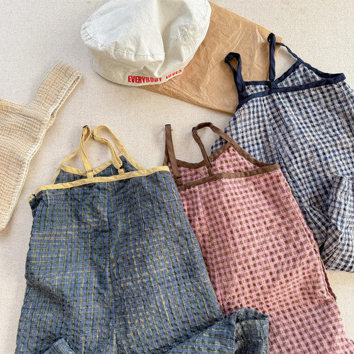 【26/夏】【店舗販売/即日発送】チェック柄オールインワン