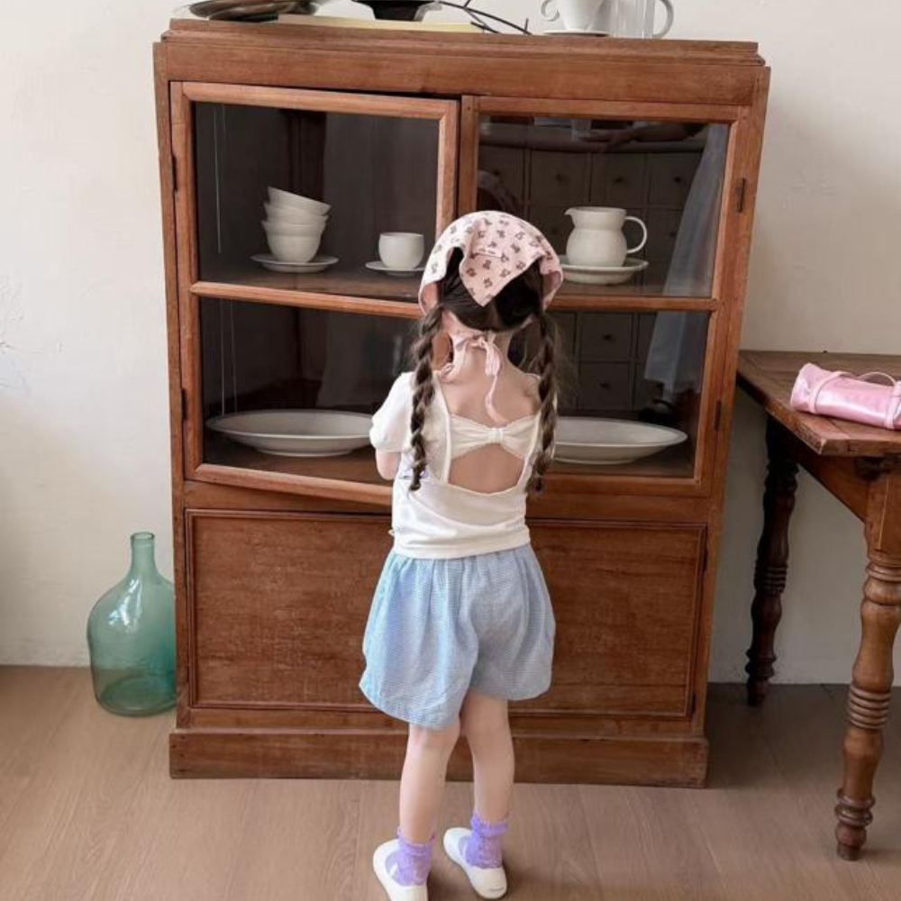 【26/夏】【店舗販売/即日発送】チェック柄リボンパンツ