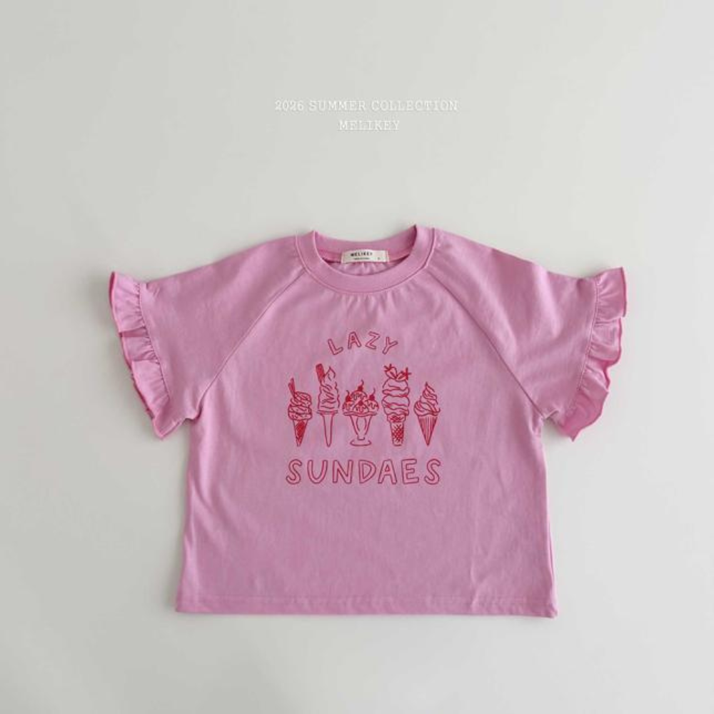 【26/夏】【店舗販売/即日発送】袖フリルスイーツTシャツ