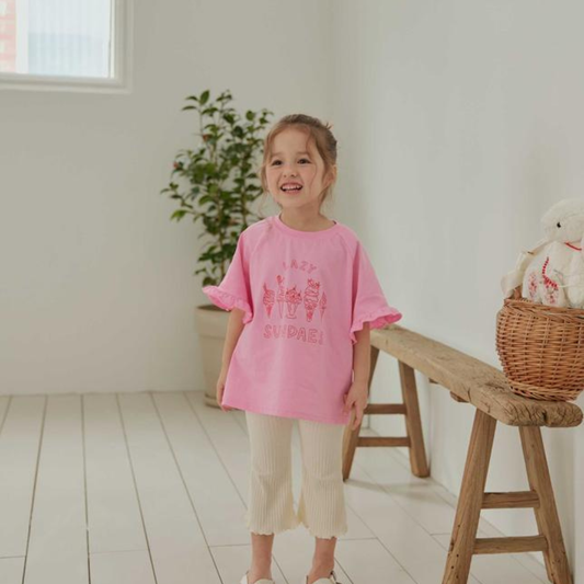 【26/夏】【店舗販売/即日発送】袖フリルスイーツTシャツ