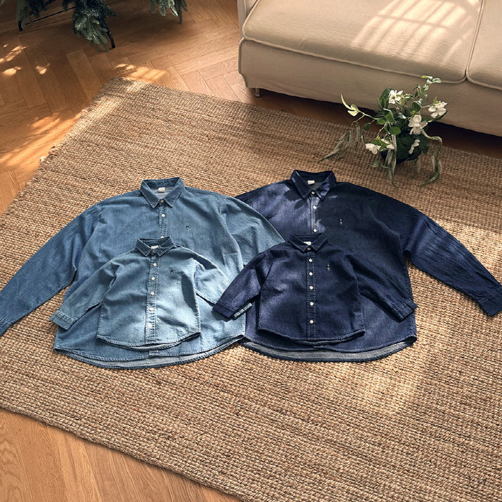 【25/冬】【店舗販売/即日発送】ワンポイントロゴダンガリーシャツ